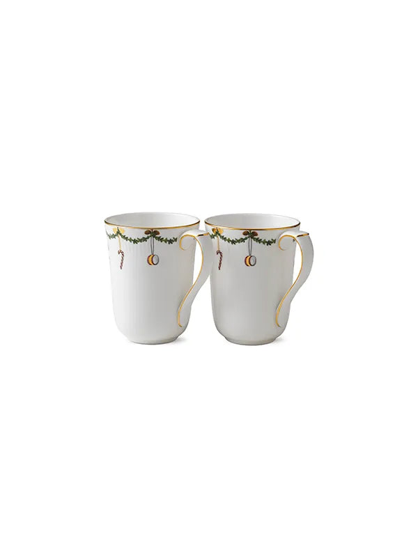 Royal Copenhagen Stjerne Riflet Jul, 2-pak krus 33 cl - 2 - Jacobsen Plus