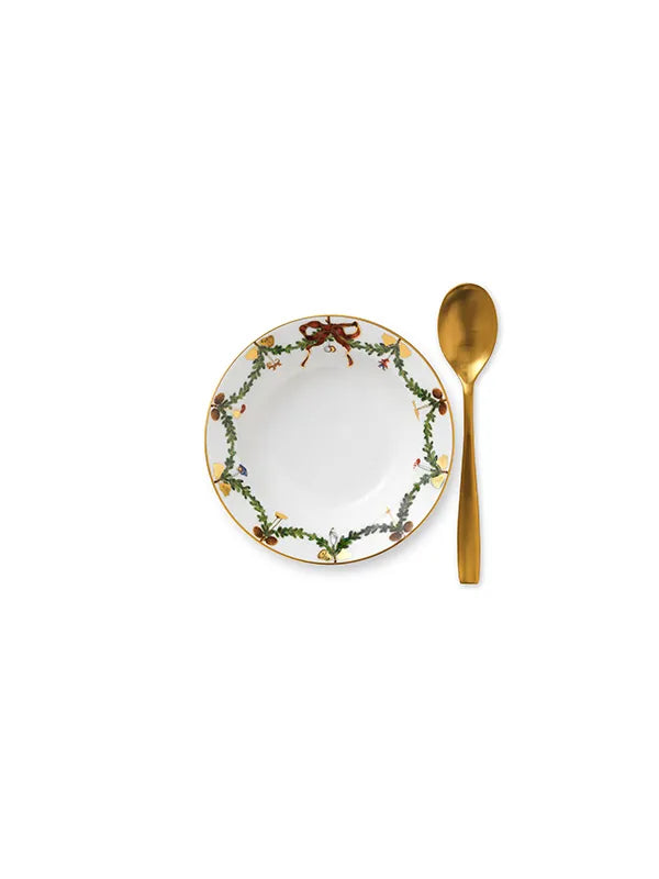 Royal Copenhagen Stjerne Riflet Jul, dyb tallerken 17 cm