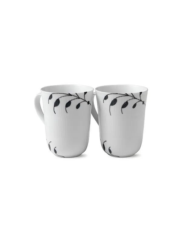 Royal Copenhagen Sort Mega Riflet, 2-pak krus 33 cl