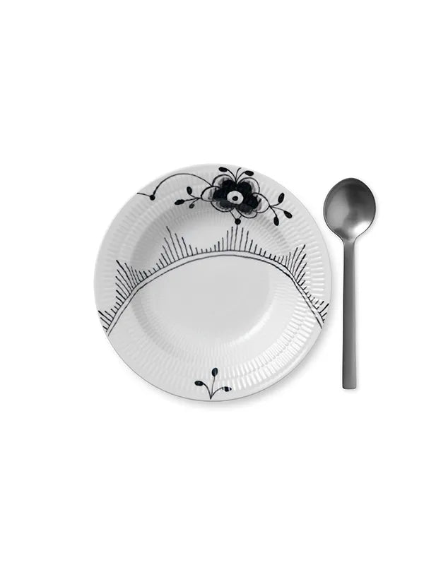 Royal Copenhagen Sort Mega Riflet, dyb tallerken 21 cm