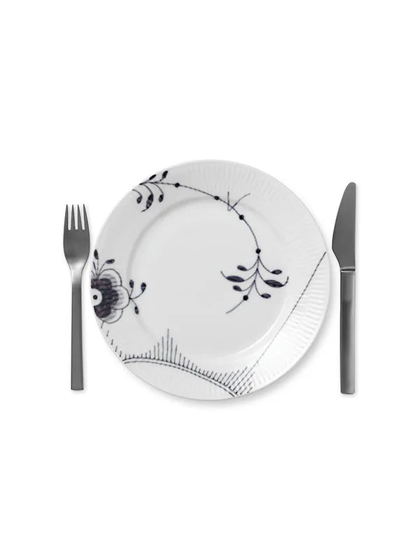 Royal Copenhagen Sort Mega Riflet, tallerken 22 cm