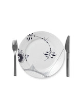 Royal Copenhagen Sort Mega Riflet, tallerken 22 cm