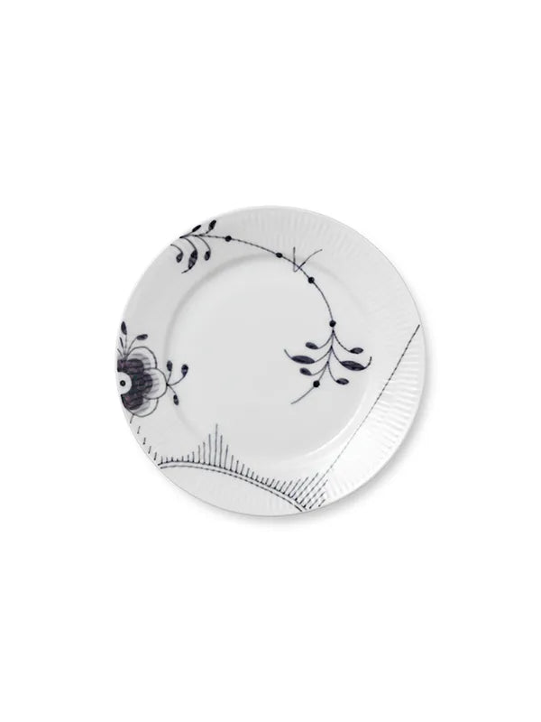 Royal Copenhagen Sort Mega Riflet, tallerken 22 cm