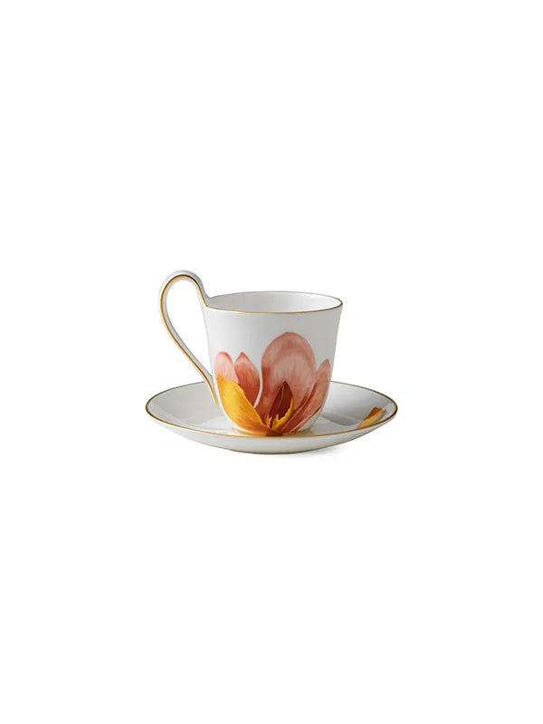 Royal Copenhagen Flora højhankskop med underkop, Magnolia - 6 - Jacobsen Plus