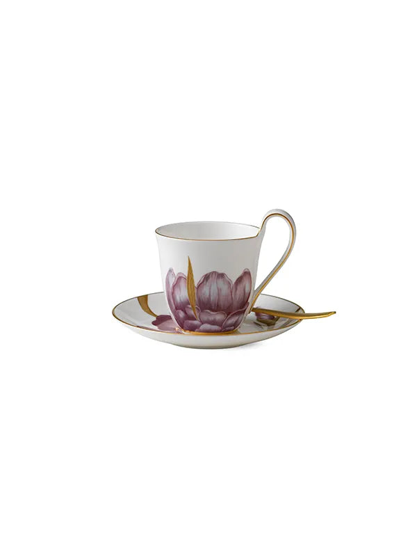 Royal Copenhagen Flora højhankskop med underkop, Iris - 5 - Jacobsen Plus