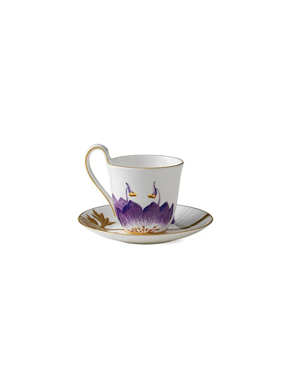 Royal Copenhagen Flora højhankskop med underkop, Stedmoderblomst - 9 - Jacobsen Plus