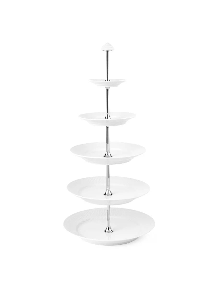 Royal Copenhagen Hvid Riflet, étagére 5 lag