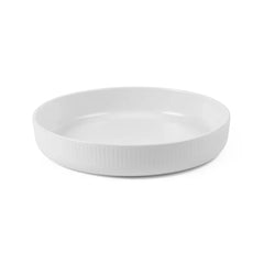 Royal Copenhagen Hvid Riflet, rundt ovnfast fad 27 cm