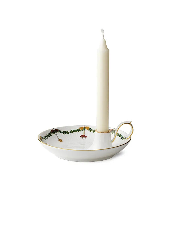 Royal Copenhagen Stjerne Riflet Jul, lysestage