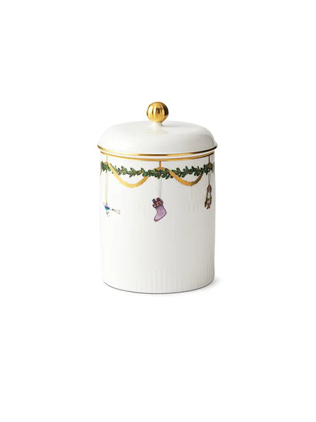 Royal Copenhagen Stjerne Riflet Jul, krukke med låg 16 cm - 2 - Jacobsen Plus