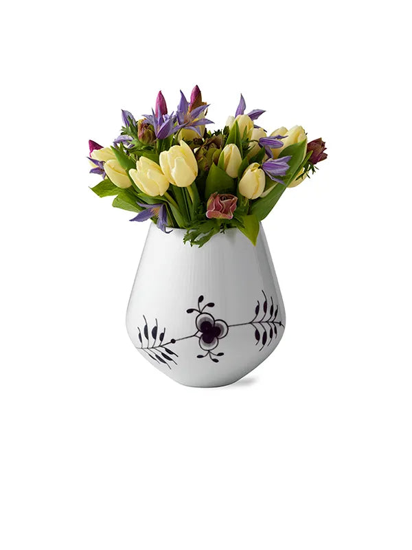 Royal Copenhagen Sort Mega Riflet, vase 20,5 cm