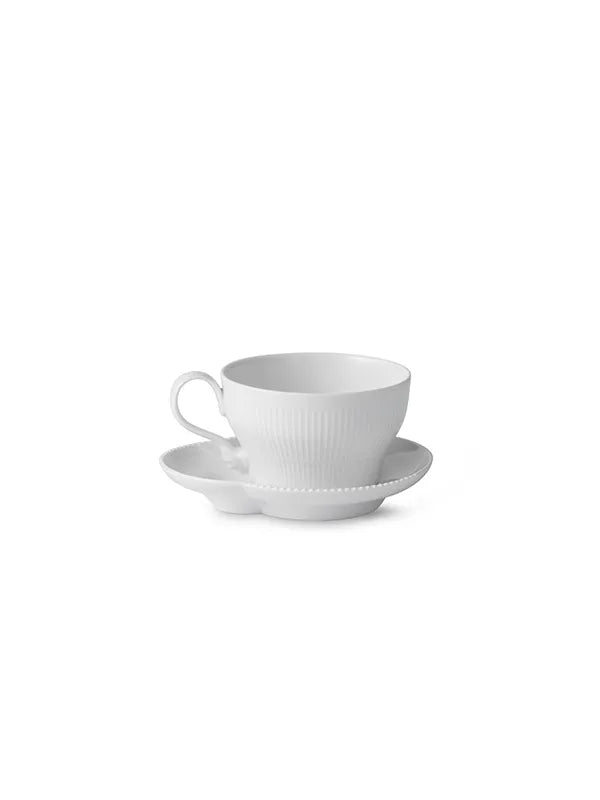 Royal Copenhagen Hvid Elements, kop med underkop 26 cl - 2 - Jacobsen Plus
