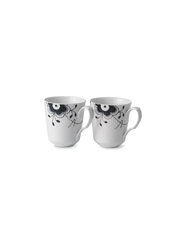 Royal Copenhagen Sort Mega Riflet, 2-pak krus 37 cl - 1 - Jacobsen Plus