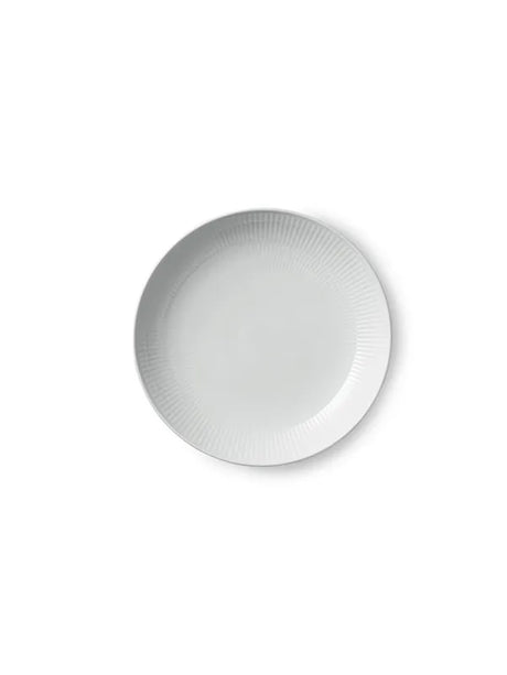 Royal Copenhagen Hvid Riflet, moderne tallerken 20 cm - 1 - Jacobsen Plus