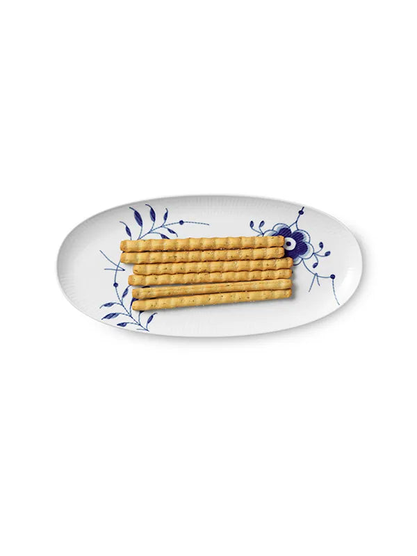 Royal Copenhagen Blå Mega Riflet, aflangt fad 37 cm - 2 - Jacobsen Plus