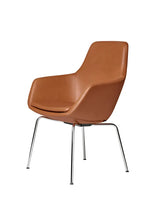 Lille Giraf Stol af Arne Jacobsen - Grace læder, valnød / Forkromet stål - Jacobsen Plus