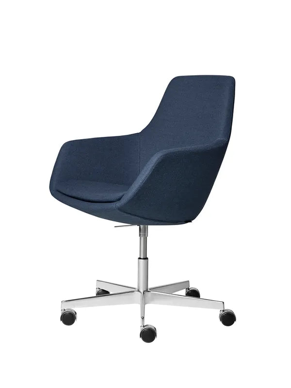 Lille Giraf Kontorstol af Arne Jacobsen - Blue, Capture / Satinpoleret aluminium - Jacobsen Plus