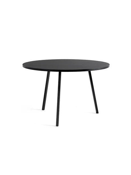 Loop Stand Round Table fra Hay - Sort linoleum / Pulverlakeret stål - sort / Ø:120 x H:74cm - Jacobsen Plus