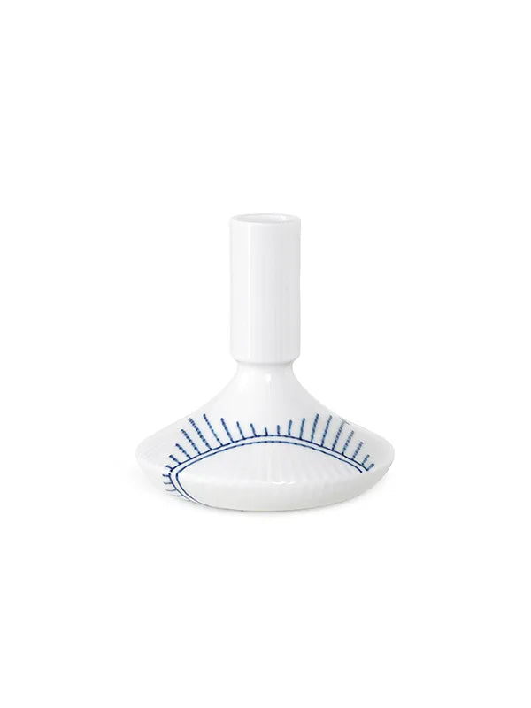 Royal Copenhagen Blå Mega Riflet, lysestage 12 cm