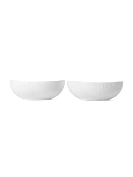Royal Copenhagen Hvid Riflet, oval skål 2-pak 37 cl - 3 - Jacobsen Plus