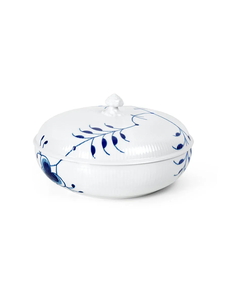 Royal Copenhagen Blå Mega Riflet, skål m. låg 130 cl