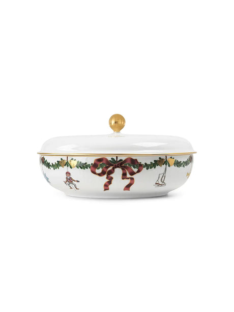 Royal Copenhagen Stjerne Riflet Jul, skål med låg 21 cm - 3 - Jacobsen Plus