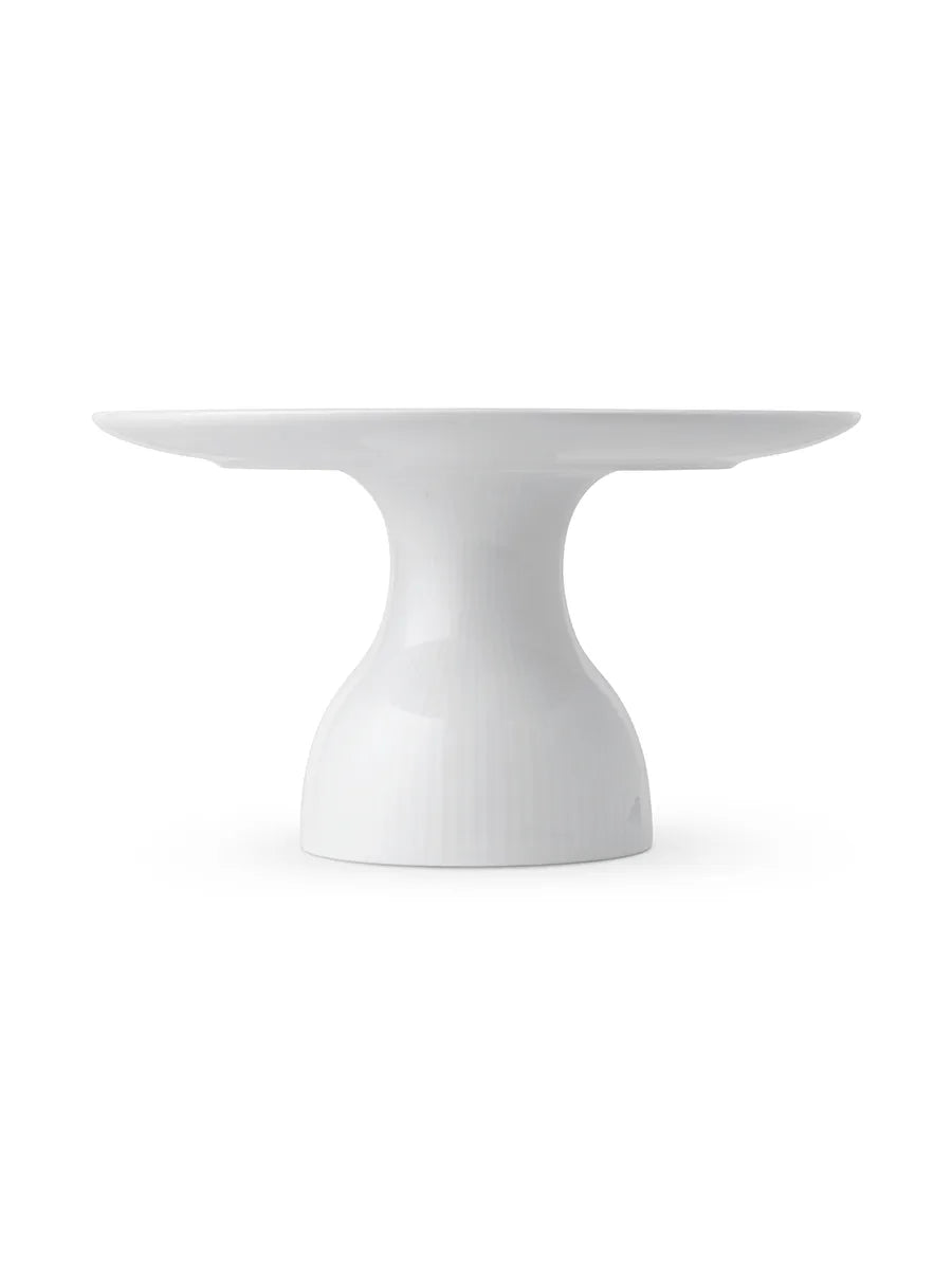 Royal Copenhagen Hvid Riflet Fad på Fod, 20 cm - 3 - Jacobsen Plus