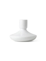 Royal Copenhagen Hvid Riflet Lysestage, 8 cm - 1 - Jacobsen Plus