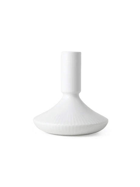 Royal Copenhagen Hvid Riflet Lysestage, 12 cm - 1 - Jacobsen Plus