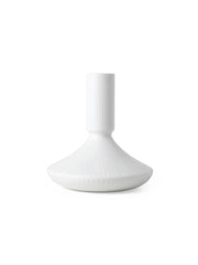 Royal Copenhagen Hvid Riflet Lysestage, 12 cm