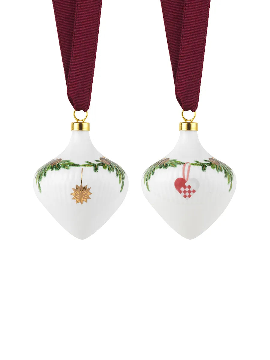 Royal Copenhagen Stjerne Riflet Jul, Ornament sæt