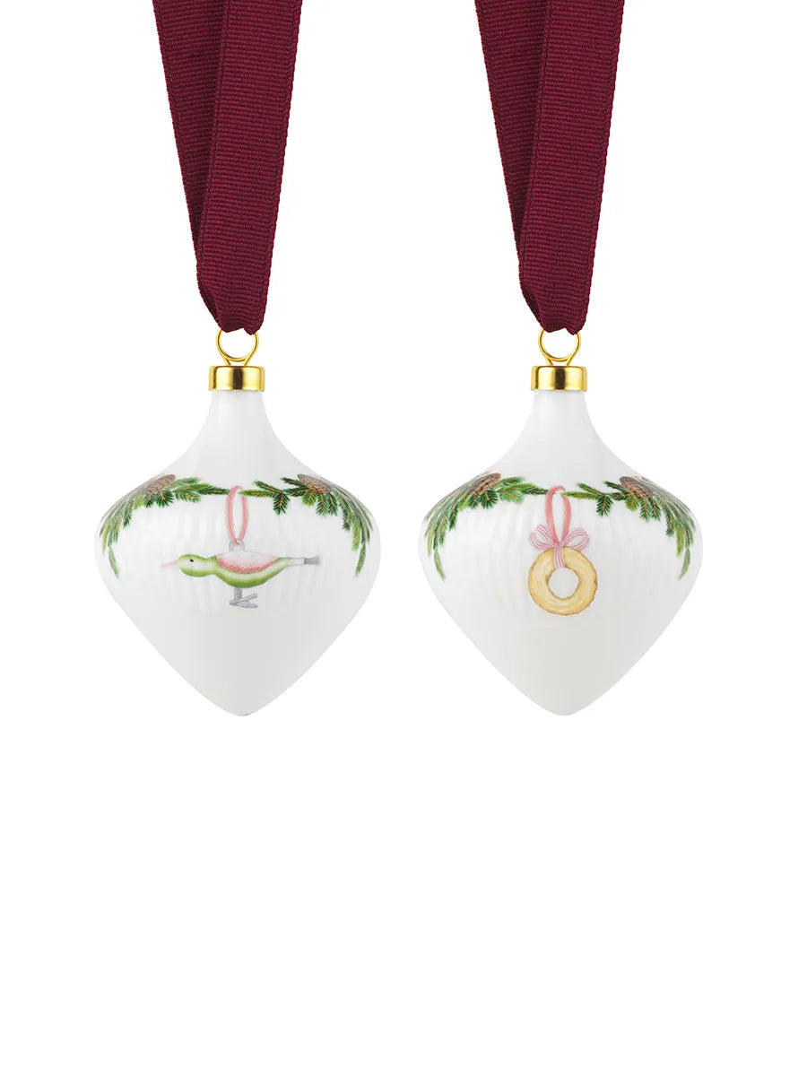 Royal Copenhagen Stjerne Riflet Jul, Ornament sæt