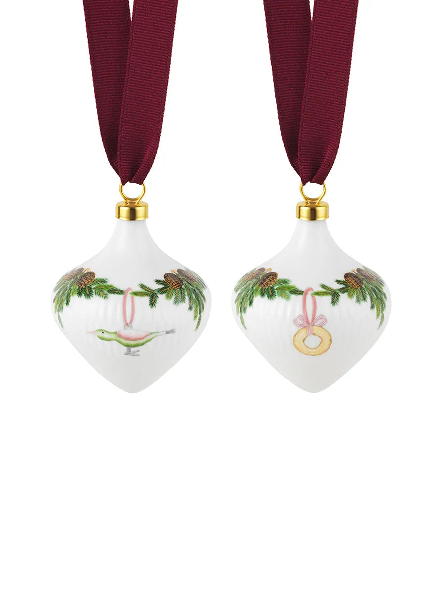 Royal Copenhagen Stjerne Riflet Jul, Ornament sæt - 4 - Jacobsen Plus