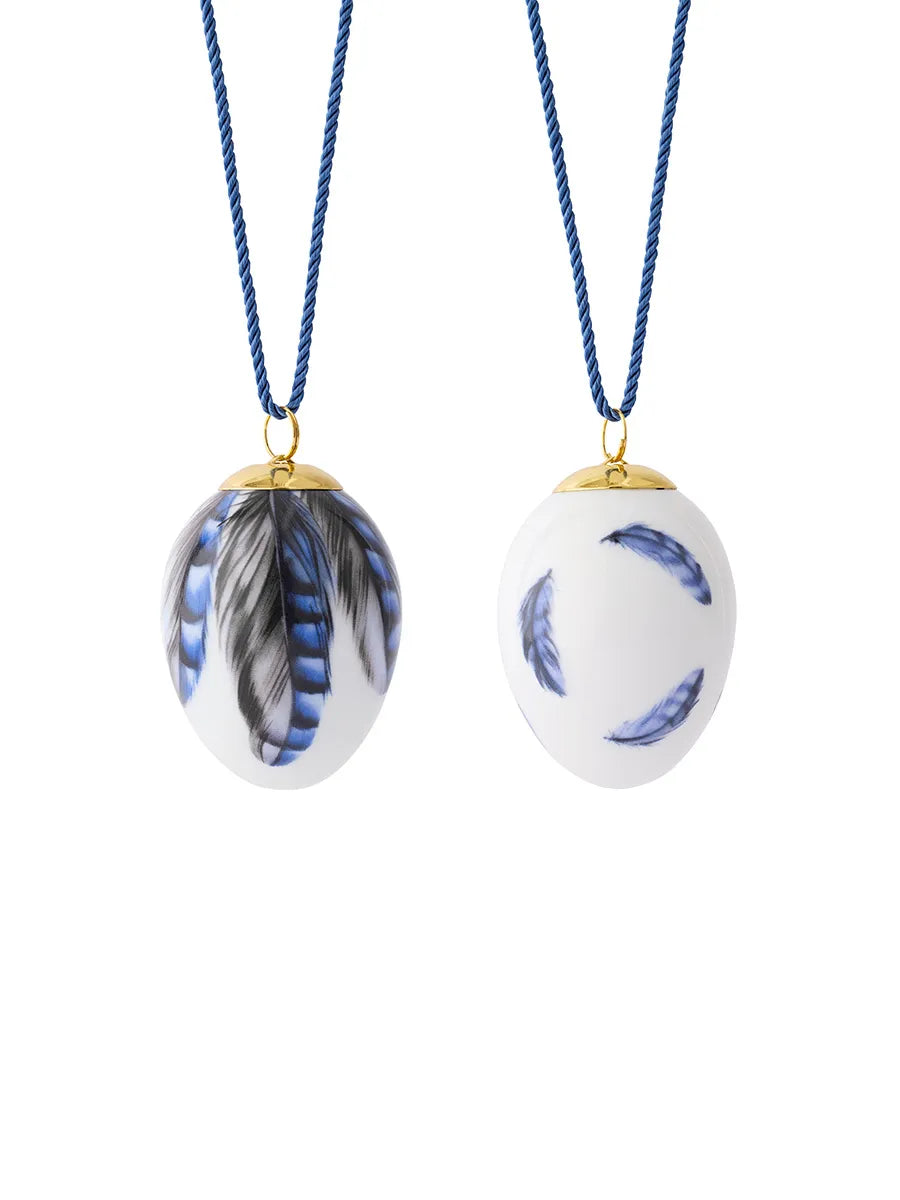 Royal Copenhagen Påskeæg 2025, 2 stk. Skovskadefjer