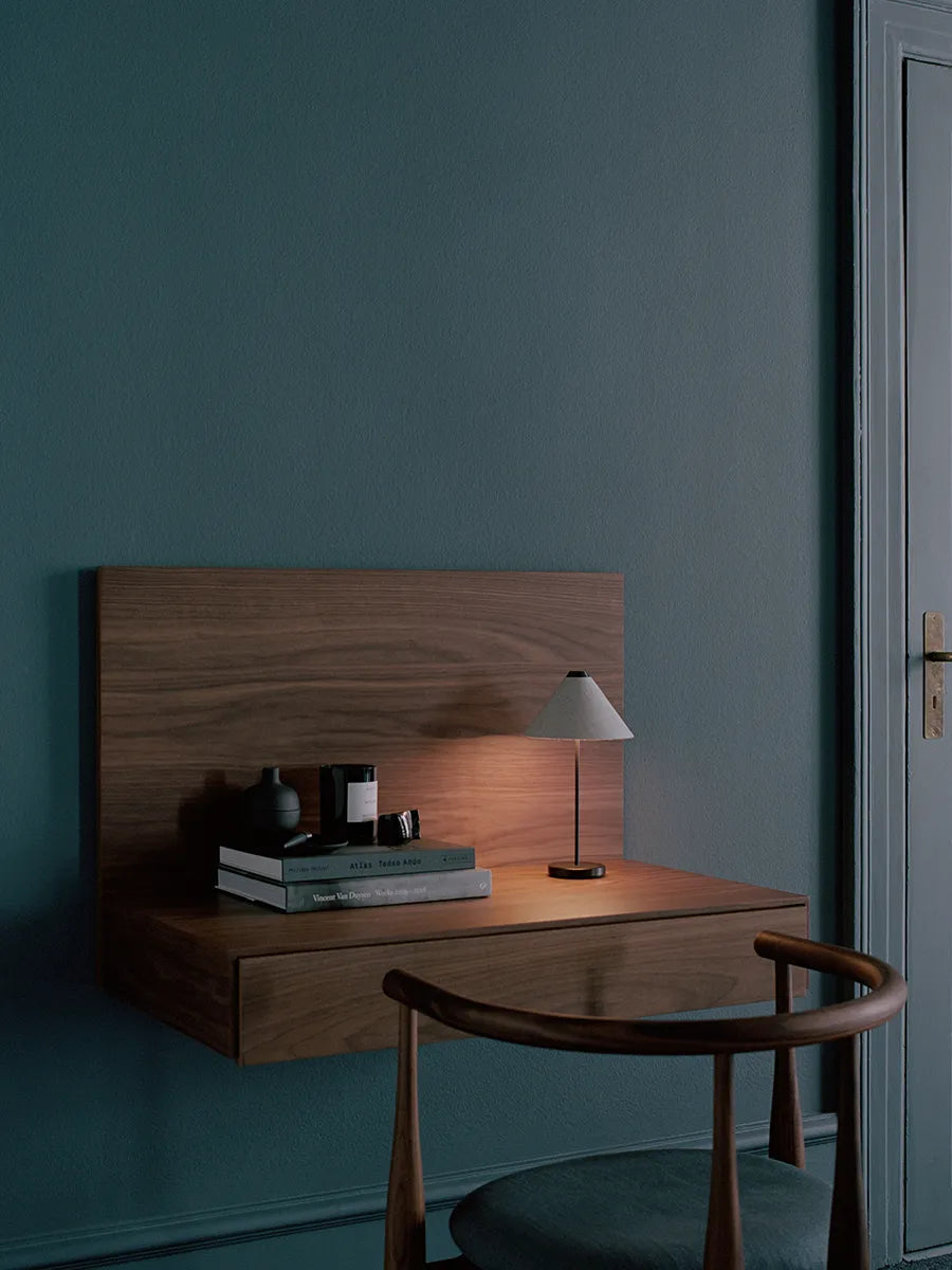 Tana Wall Mounted Desk, black stained oak fra New Works