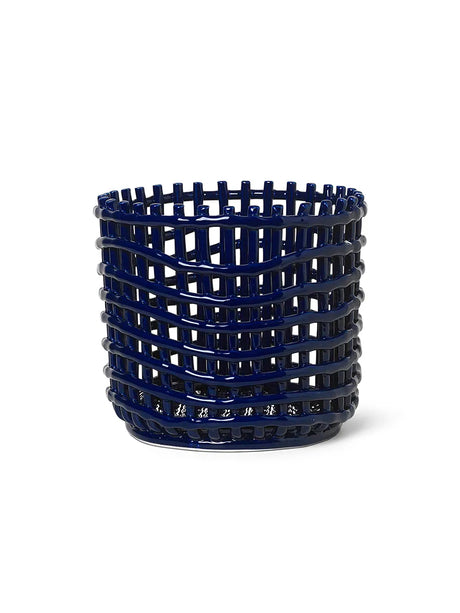 Ceramic Basket, large fra Ferm Living - Blue - Jacobsen Plus