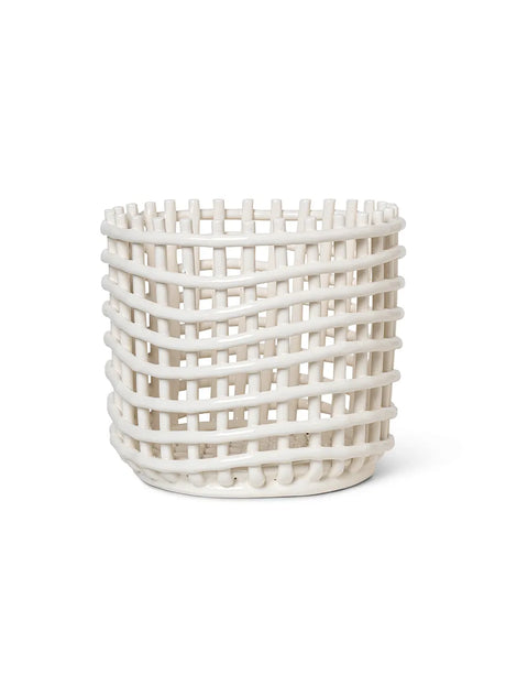 Ceramic Basket, large fra Ferm Living - Off-white - Jacobsen Plus