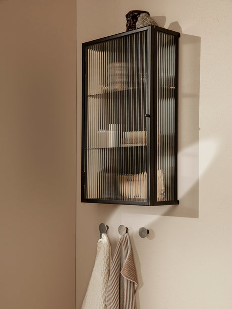 Haze Wall Cabinet, reeded glass 35x60 fra Ferm Living - Black - Jacobsen Plus