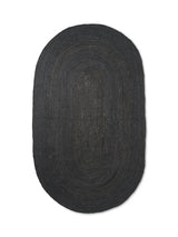 Eternal Oval Jute Rug - Black fra Ferm Living - Small: B140 x H240 cm - Jacobsen Plus