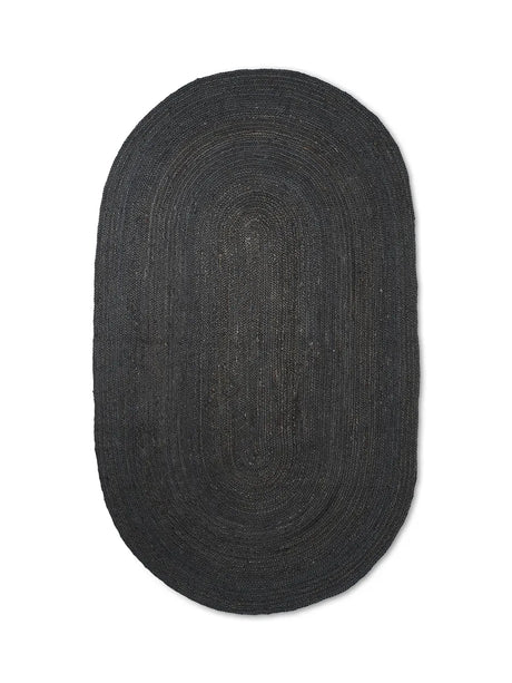 Eternal Oval Jute Rug - Black fra Ferm Living - Small: B140 x H240 cm - Jacobsen Plus
