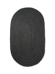 Eternal Oval Jute Rug - Black fra Ferm Living