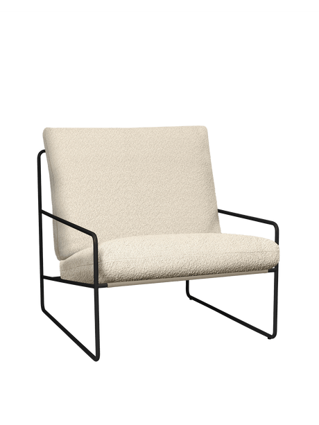 Desert 1-Seater udendørs lænestol fra Ferm Living - Black - Pure Bouclé - Off-white - Jacobsen Plus