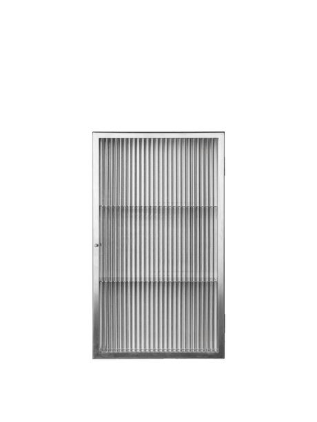 Haze Wall Cabinet, reeded glass 35x60 fra Ferm Living - Stainless Steel - Jacobsen Plus