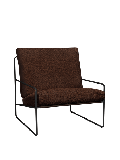 Desert 1-Seater udendørs lænestol fra Ferm Living - Black - Pure Bouclé - Chestnut - Jacobsen Plus