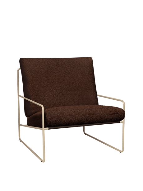 Desert 1-Seater udendørs lænestol fra Ferm Living - Cashmere - Pure Bouclé - Chestnut - Jacobsen Plus