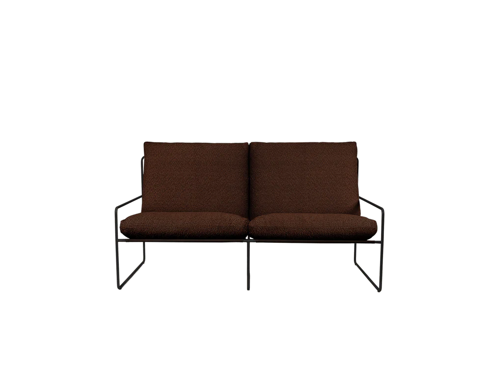 Desert 2-Seater fra Ferm Living - Black - Pure Bouclé - Chestnut - Jacobsen Plus