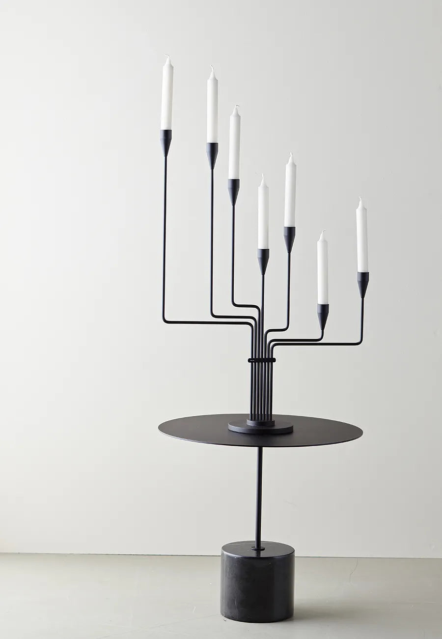 Karlsvognen Table Lysestage, sort fra Piet Hein