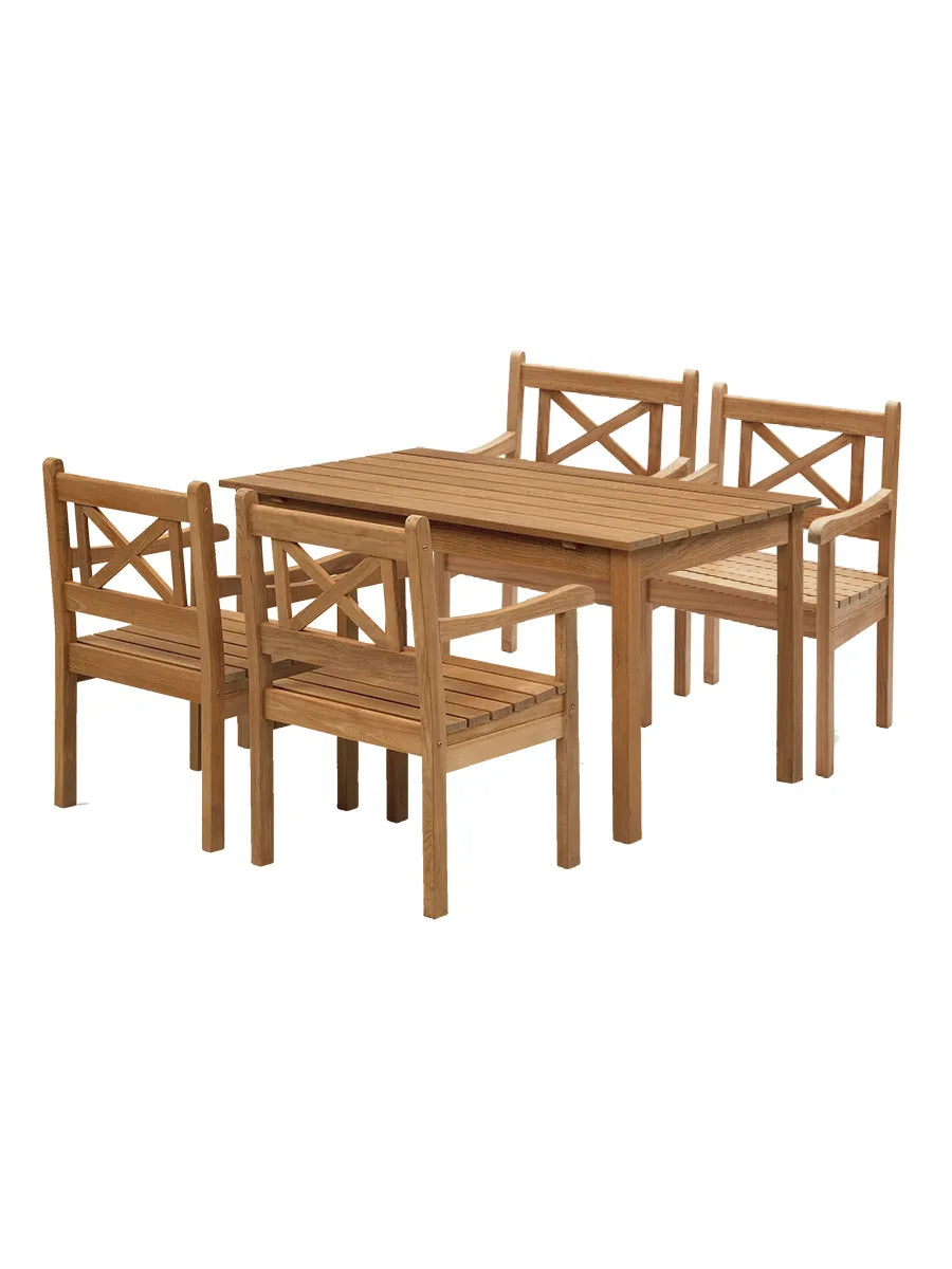 Skagerak Skagen Sæt i teak, 4 stole og bord fra Fritz Hansen