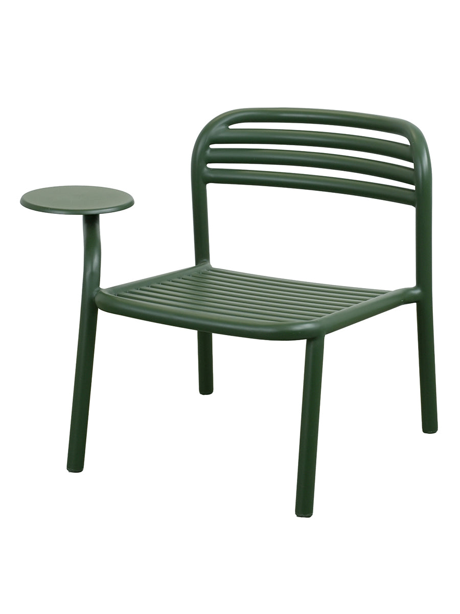 Bliss Udendørs Loungestol Med Sidebord, Højre fra Cane-line - Dark green - Jacobsen Plus