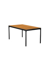 Four table 160 x 90 cm fra Houe - Sort aluminium stel - bambus bordplade - Jacobsen Plus